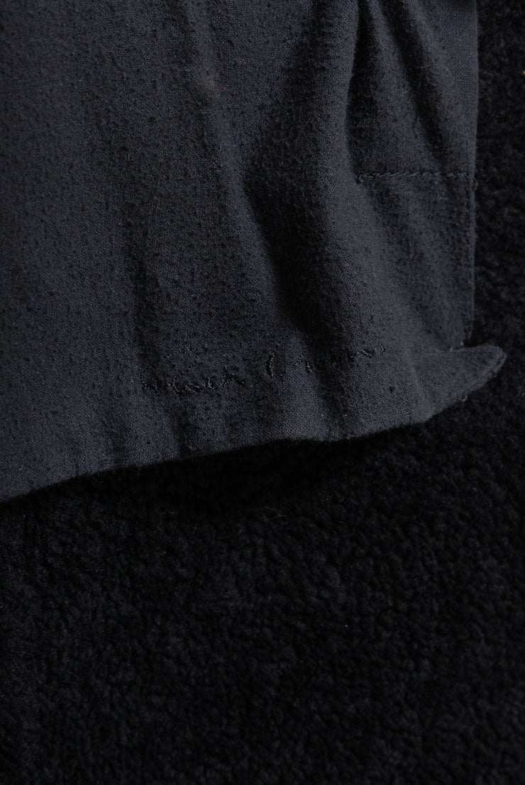 RICK OWENS - FW10 "GLEAM" Lamb leather long jacket with matching fleece and textured sleeves