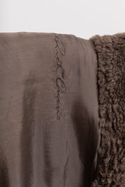 RICK OWENS - FW12 "MOUNTAIN" Lamb leather jacket with dust fleece and calf leather sleeves