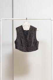 ANN DEMEULEMEESTER - 1990’s patterned vest with metallic threads