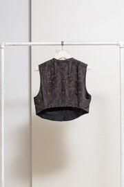 ANN DEMEULEMEESTER - 1990’s patterned vest with metallic threads