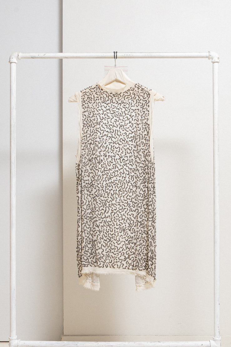 ANN DEMEULEMEESTER - SS10 Silk vest with 850 gr of metal sequins (runway)