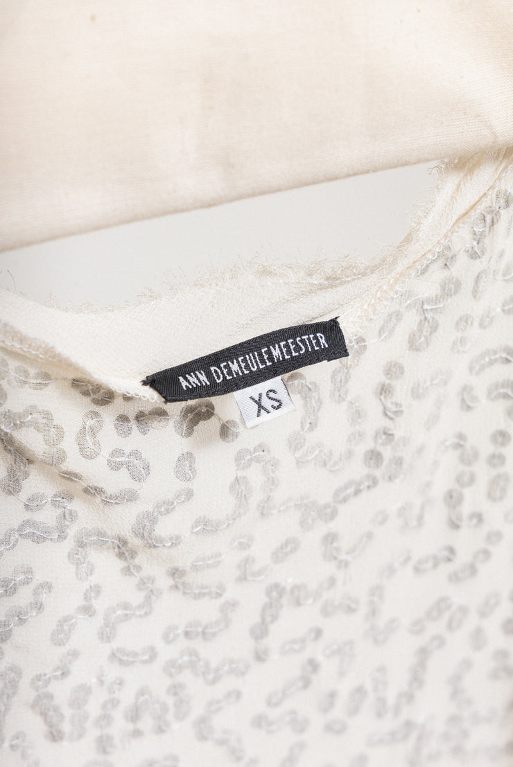 ANN DEMEULEMEESTER - SS10 Silk vest with 850 gr of metal sequins (runway)