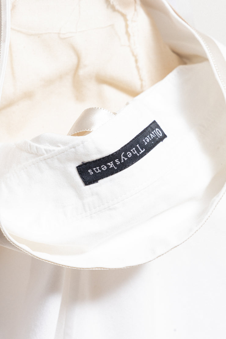 OLIVIER THEYSKENS - Early 2000’s Sleeveless cotton shirt with satin details