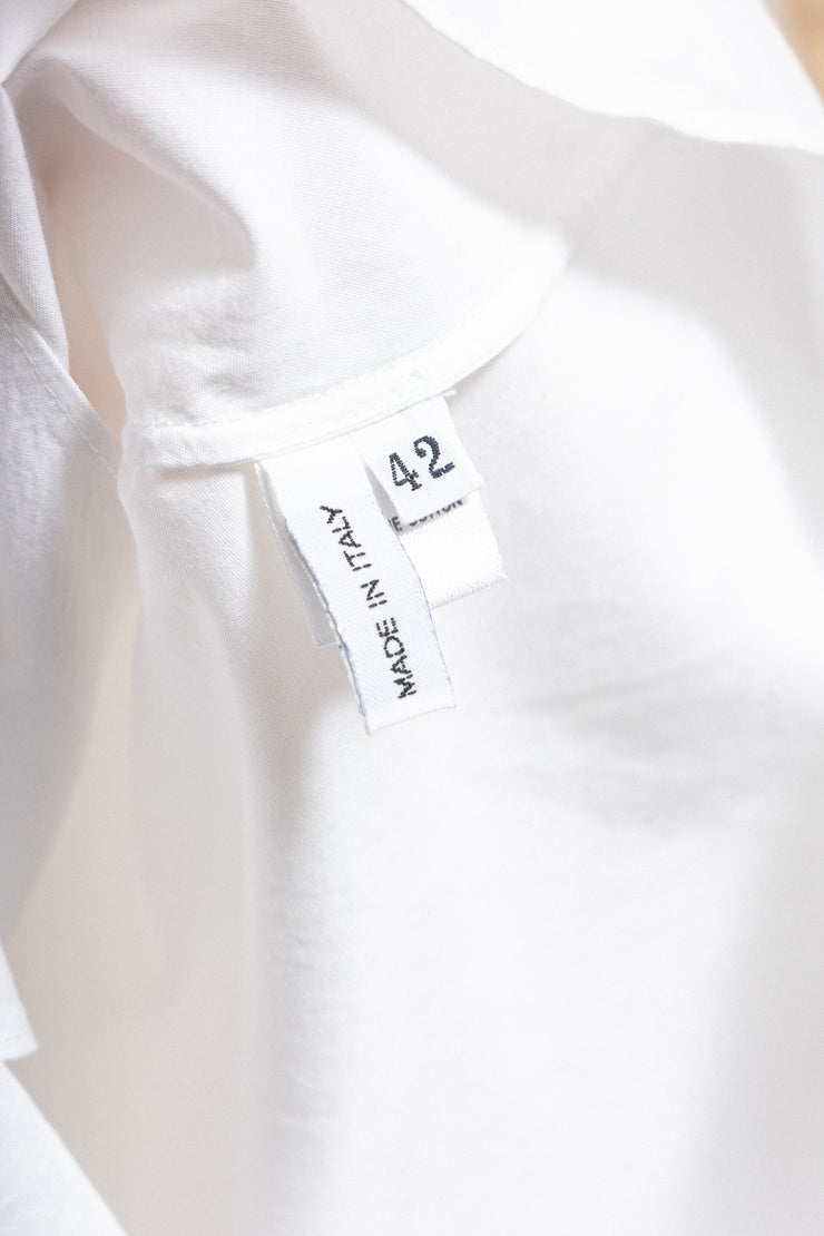 OLIVIER THEYSKENS - Early 2000’s Sleeveless cotton shirt with satin details