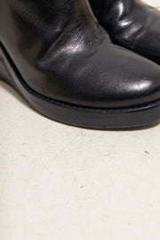 ANN DEMEULEMEESTER - FW09 Calf leather wedge boots with ankle straps