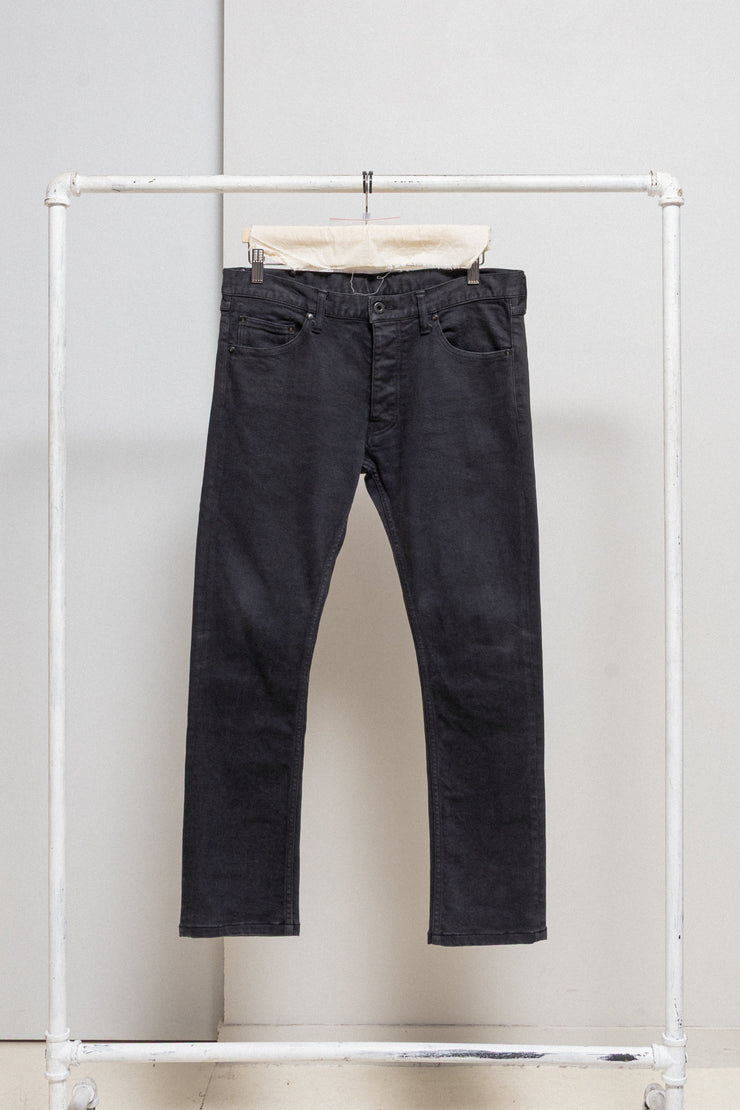 ISAMU KATAYAMA BACKLASH - Shell cotton slim jeans with lizard leather tag