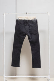 ISAMU KATAYAMA BACKLASH - Shell cotton slim jeans with lizard leather tag