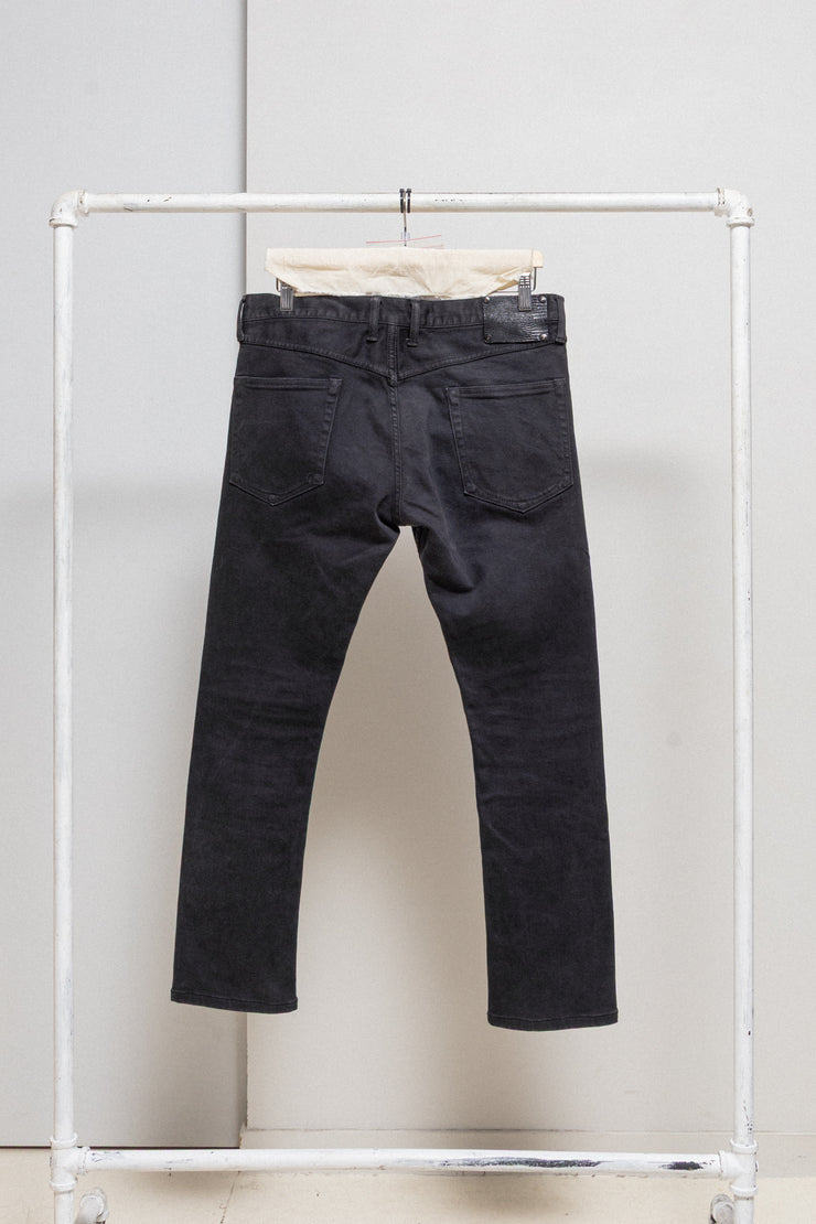 ISAMU KATAYAMA BACKLASH - Shell cotton slim jeans with lizard leather tag