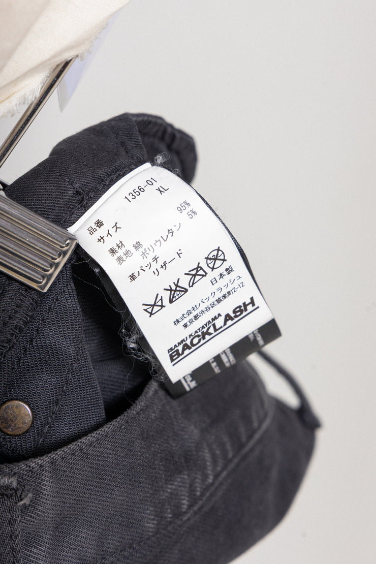 ISAMU KATAYAMA BACKLASH - Shell cotton slim jeans with lizard leather tag