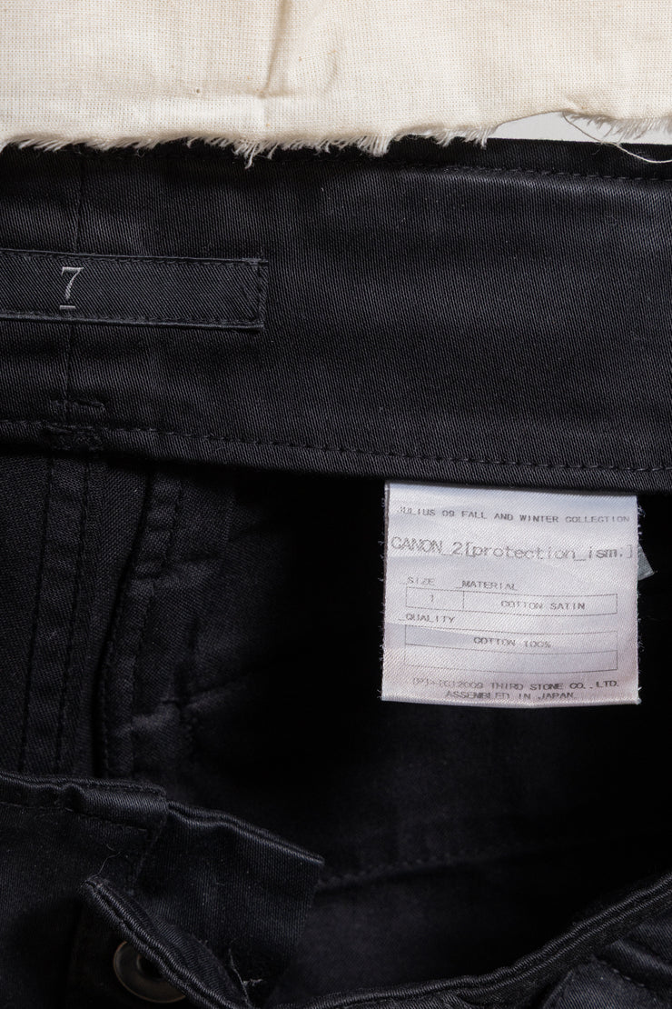 JULIUS 7 - FW09 « Canon_2 protection_ism » Cotton satin slim gasmask pants