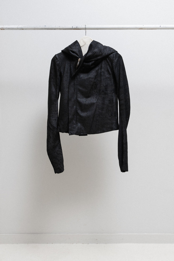 RICK OWENS - FW11 "LIMO" Blistered lamb leather hooded jacket