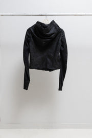 RICK OWENS - FW11 "LIMO" Blistered lamb leather hooded jacket