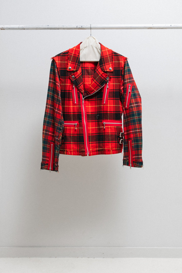 UNDERCOVER - UNDAKOVRIT Reworked tartan wool biker jacket