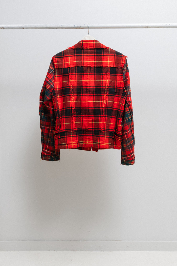 UNDERCOVER - UNDAKOVRIT Reworked tartan wool biker jacket