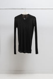 RICK OWENS - FW09 "CRUST" Silk blend panelled sweater with ribbed sleeves