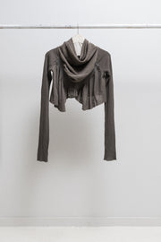 RICK OWENS - SS07 "WISHBONE" Wool/silk cropped sweater with a draped neck