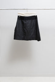 RICK OWENS - FW10 "GLEAM" Lamb leather over skirt with a contrasting waist band