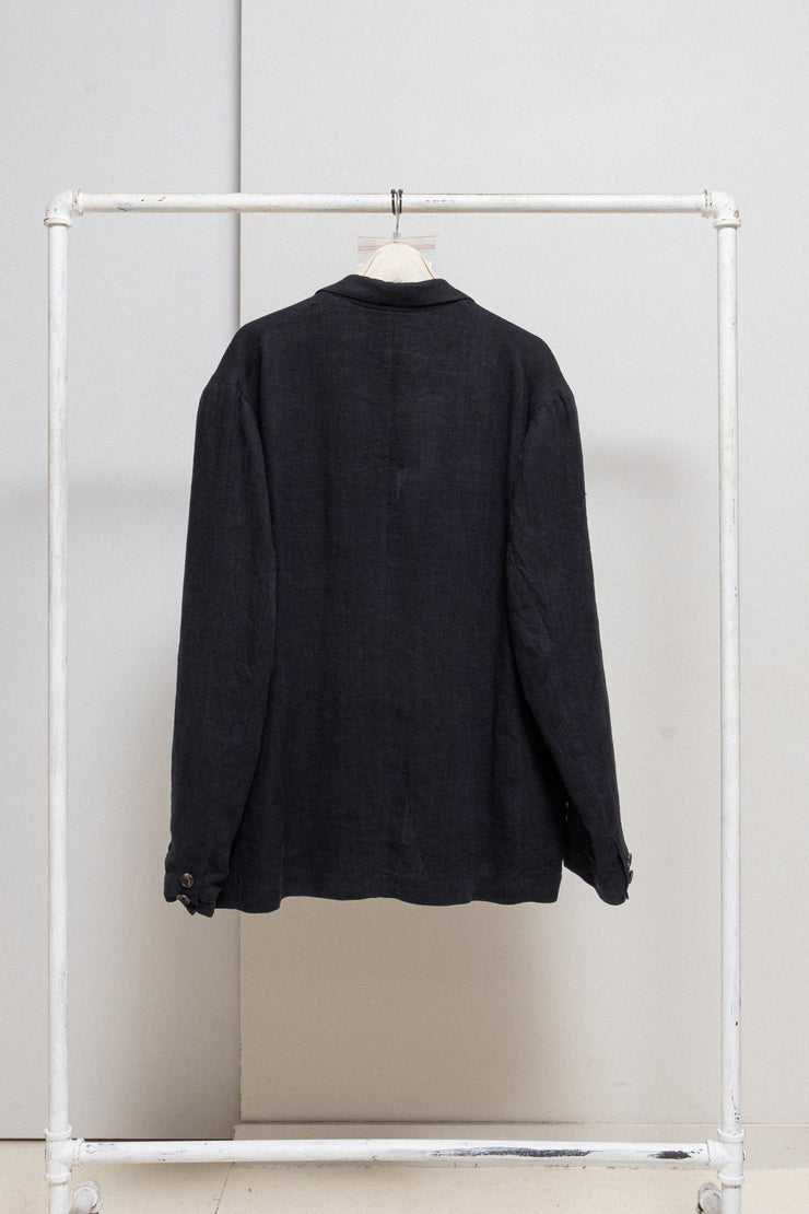 YOHJI YAMAMOTO POUR HOMME - SS87 Linen costume jacket with chest embroidery