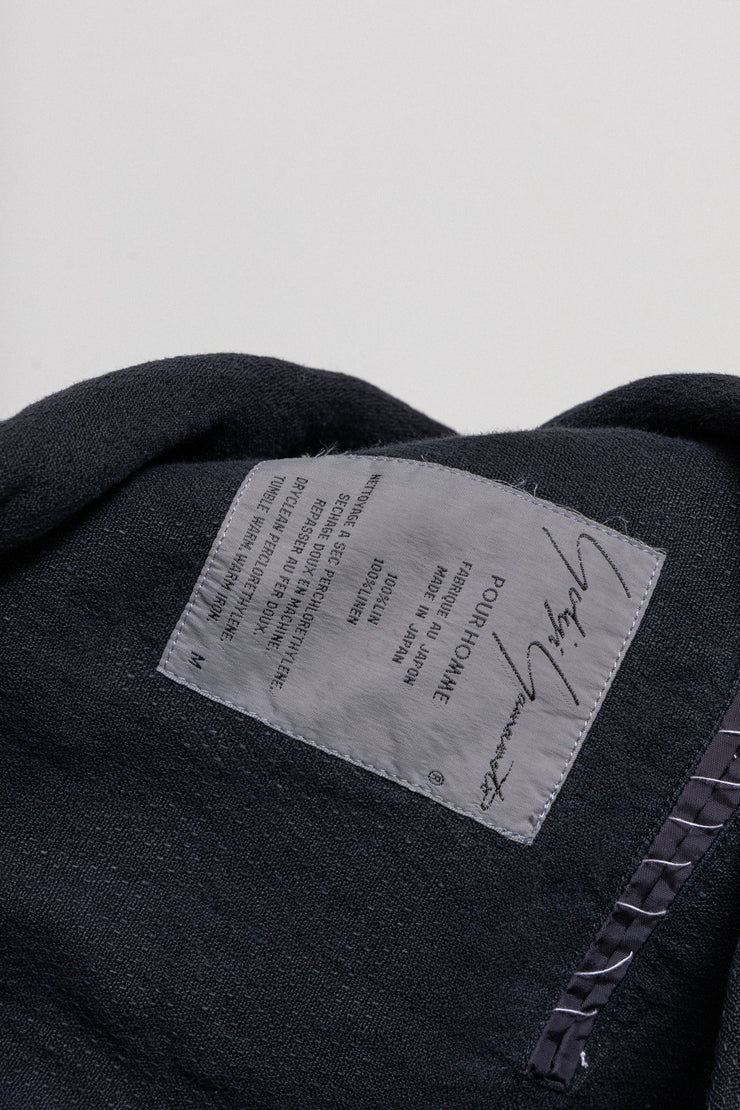 YOHJI YAMAMOTO POUR HOMME - SS87 Linen costume jacket with chest embroidery