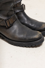 ISAMU KATAYAMA BACKLASH - Shoulder leather engineer boots with notched soles