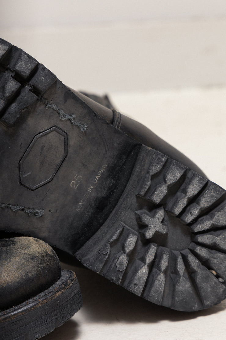 ISAMU KATAYAMA BACKLASH - Shoulder leather engineer boots with notched soles