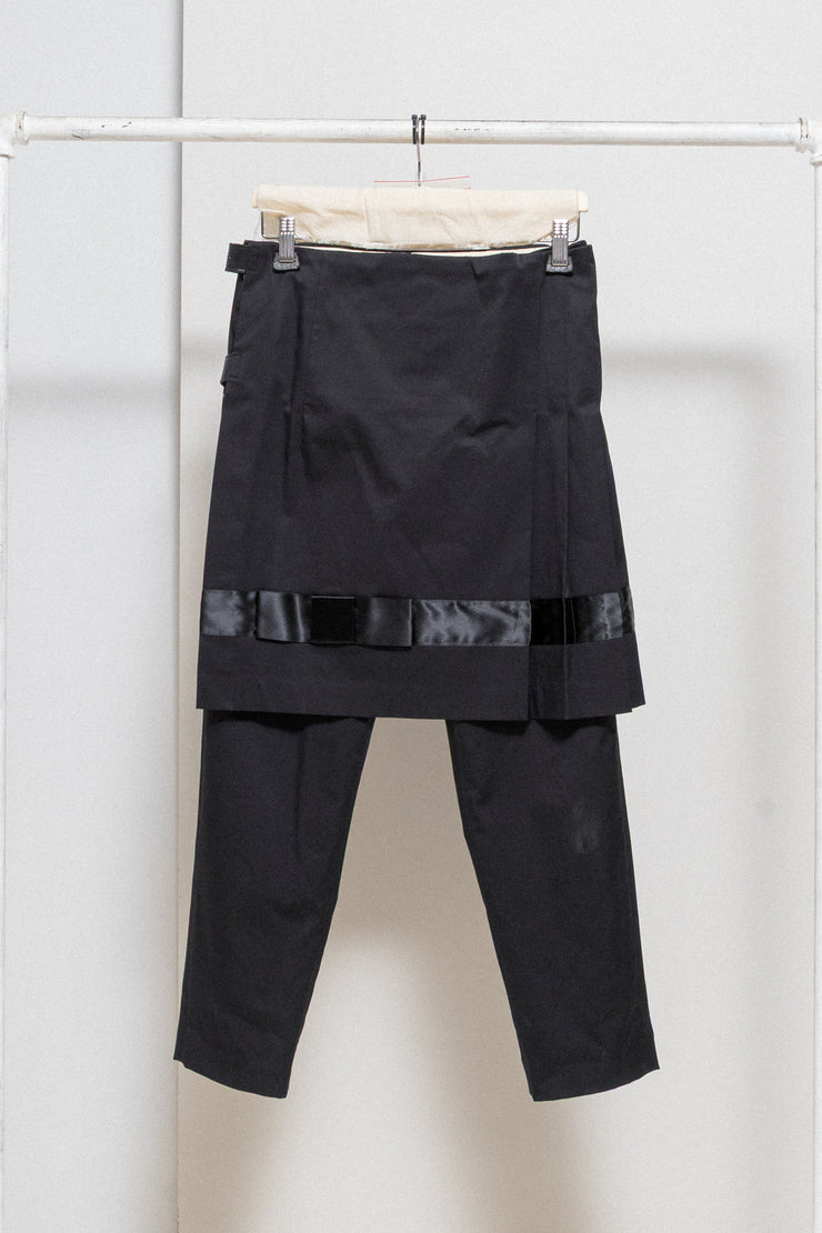 COMME DES GARÇONS - FW04 Cotton + nylon skirt pants with ribbon detail