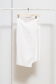 ANN DEMEULEMEESTER - SS99 Painted linen wrap up skirt