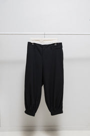 YOHJI YAMAMOTO POUR HOMME - SS05 Wide leg gabardine pants with ankle straps