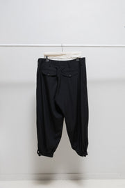 YOHJI YAMAMOTO POUR HOMME - SS05 Wide leg gabardine pants with ankle straps