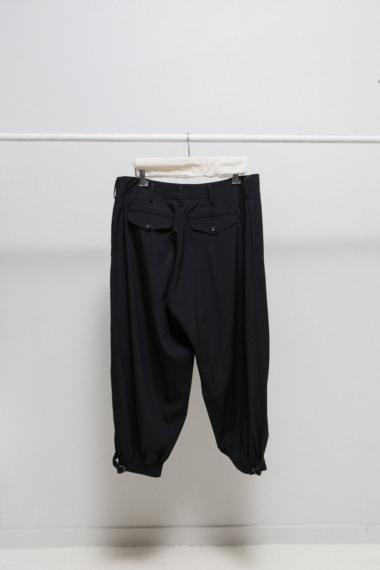 YOHJI YAMAMOTO POUR HOMME - SS05 Wide leg gabardine pants with ankle straps