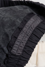 RICK OWENS - FW09 « CRUST » Lamb leather drawstrings skirt with blue panel (runway)