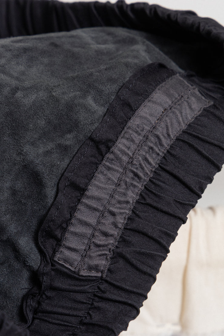 RICK OWENS - FW09 « CRUST » Lamb leather drawstrings skirt with blue panel (runway)