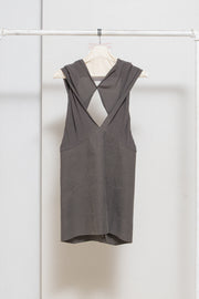 RICK OWENS - SS10 « RELEASE » Textured silk cutout top with thick cotton panel (runway)