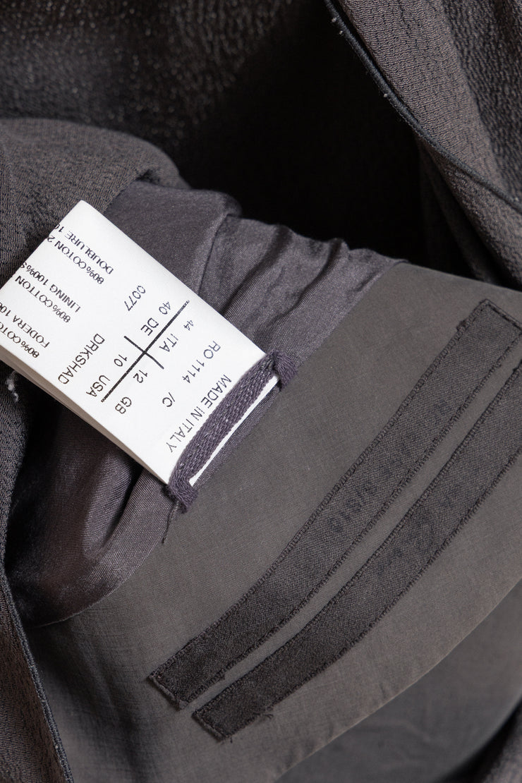 RICK OWENS - SS10 « RELEASE » Textured silk cutout top with thick cotton panel (runway)