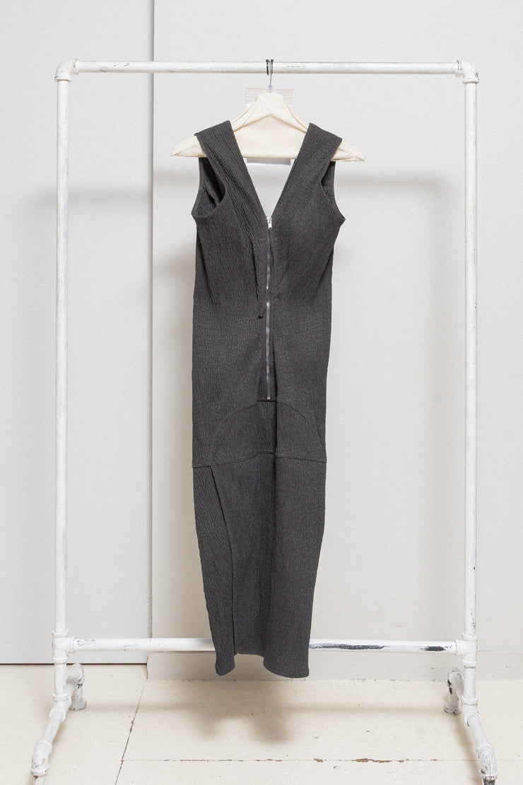 RICK OWENS - SS17 « WALRUS » Textured pleats stretch dress