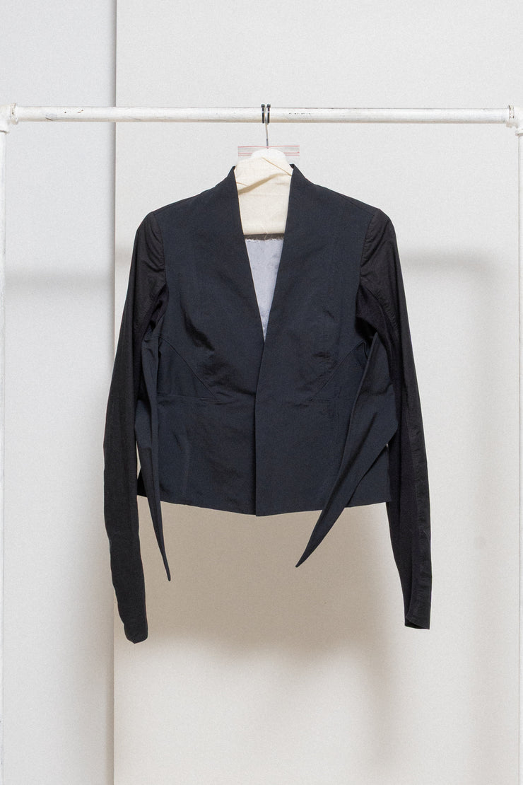 RICK OWENS - SS09 « STRUTTER » Textured cotton blend jacket with straps to tie up (runway)