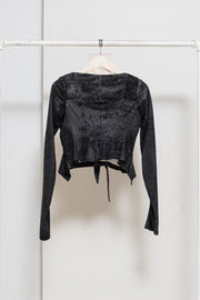 RICK OWENS - SS09 « STRUTTER » Blistered lamb leather cropped jacket with straps to tie up
