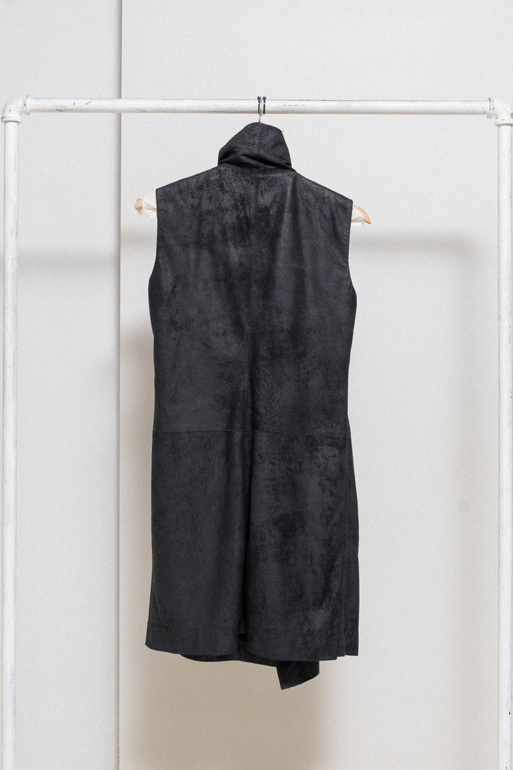 RICK OWENS - 2008/09 Blistered lamb leather sleeveless jacket (sample)