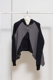 GARETH PUGH - 2010’s Full zipper cotton hoodie with longer sides