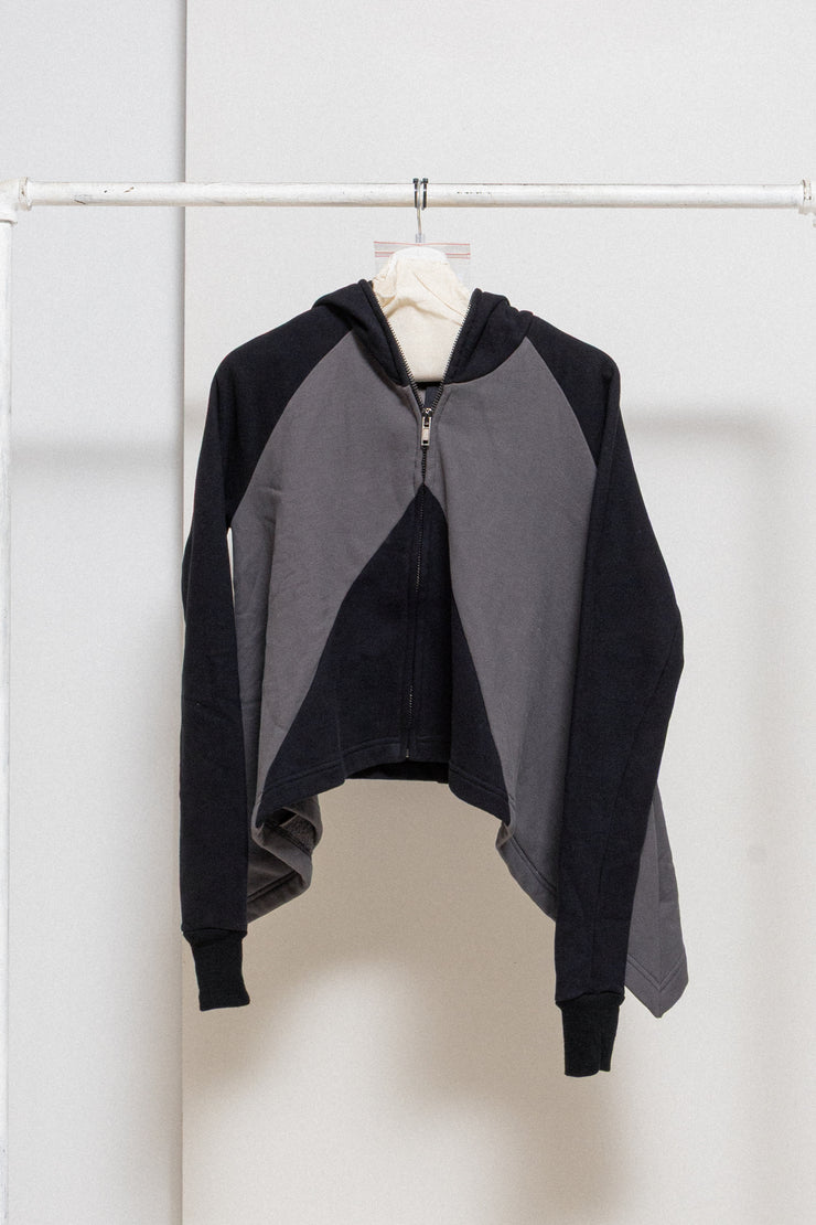 GARETH PUGH - 2010’s Full zipper cotton hoodie with longer sides