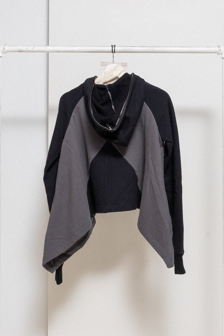GARETH PUGH - 2010’s Full zipper cotton hoodie with longer sides