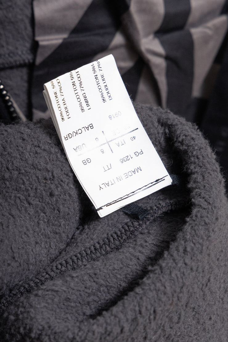 GARETH PUGH - 2010’s Full zipper cotton hoodie with longer sides