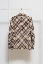 ALEXANDER MCQUEEN - FW00 "Eshu" Plaid pattern virgin wool tailored jacket with signature lining