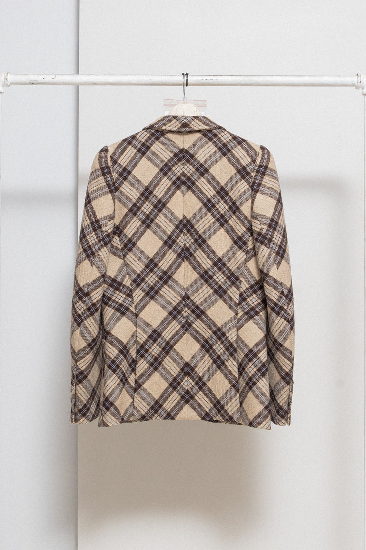 ALEXANDER MCQUEEN - FW00 "Eshu" Plaid pattern virgin wool tailored jacket with signature lining