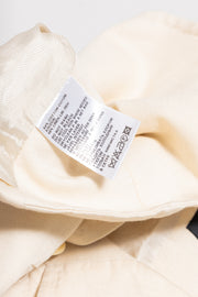 ANN DEMEULEMEESTER - Cotton + linen double breasted cream cropped jacket