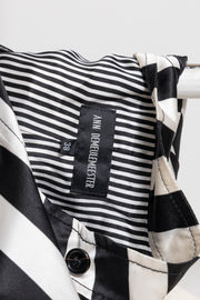 ANN DEMEULEMEESTER - SS08 100% silk striped jacket with standing collar (runway)