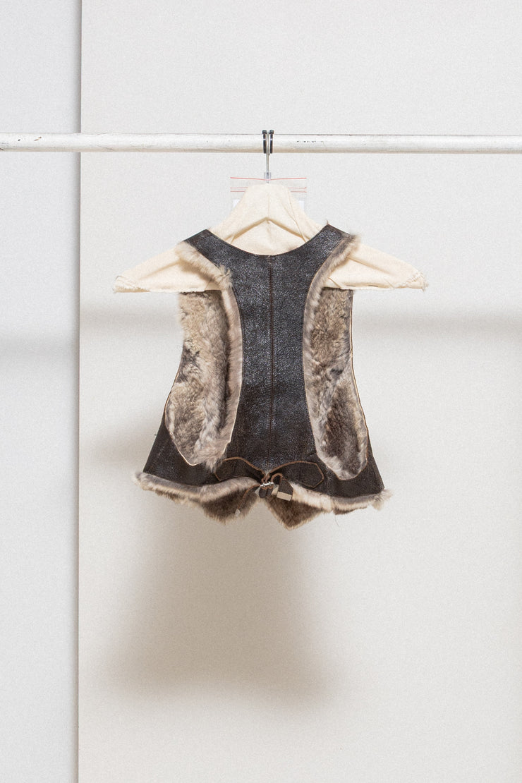 L.G.B - Rabbit fur and leather reversible vest