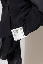 UNDERCOVER - FW09 "Earmuff Maniac" Silk pleated dress with contrasting panels (runway)