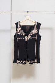 UNDERCOVER - FW03 "Paper Doll" Printed wool vest with snap buttons