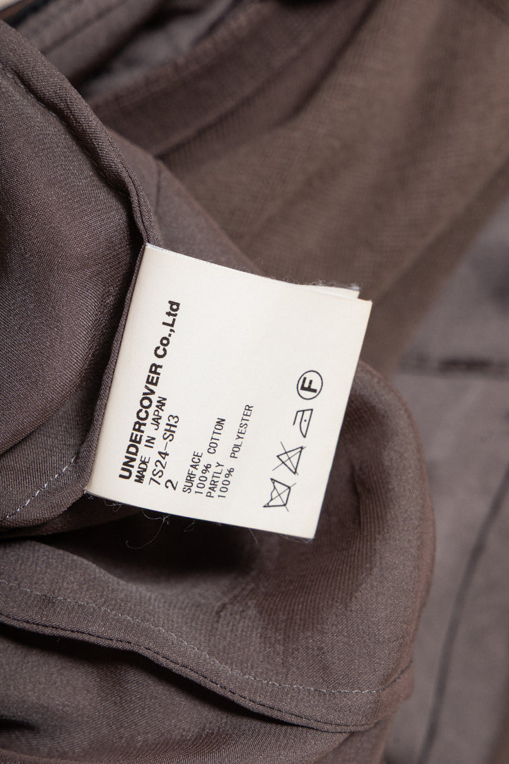 UNDERCOVER - SS07 "Purple" double layer cotton blouse with pleated collar (runway)